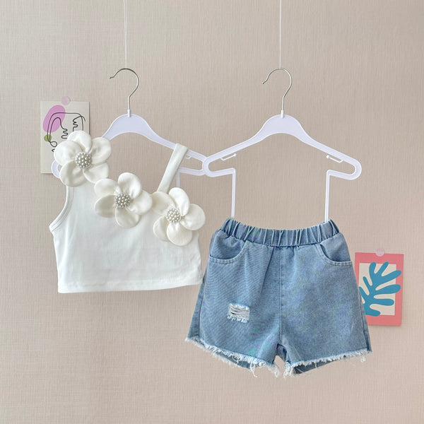 Toddler 2-Piece Pearl Blossom Demin Set