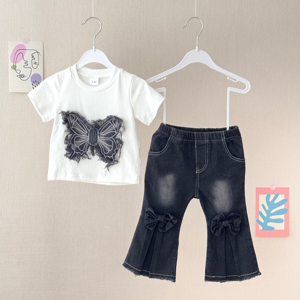 Baby 2-Piece Demin Butterfly Set