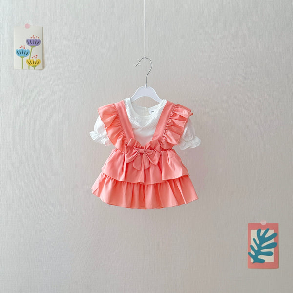 Baby 2-Piece Sweet Ruffle Bow Dress Set