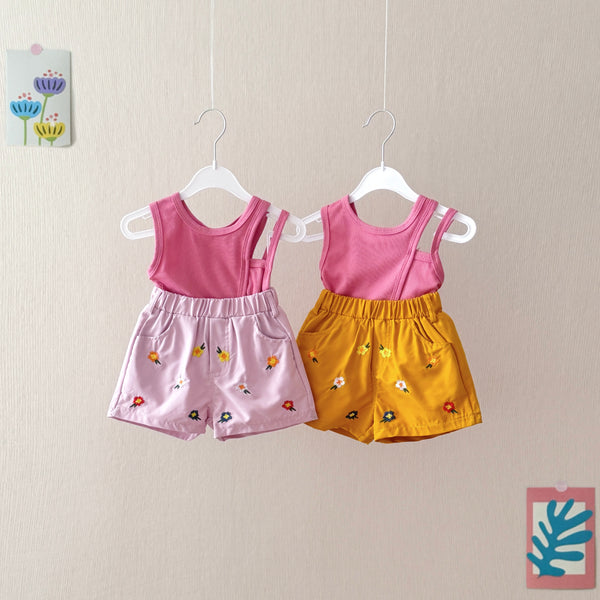 Toddler 2-Piece Floral Embroidered Short Set